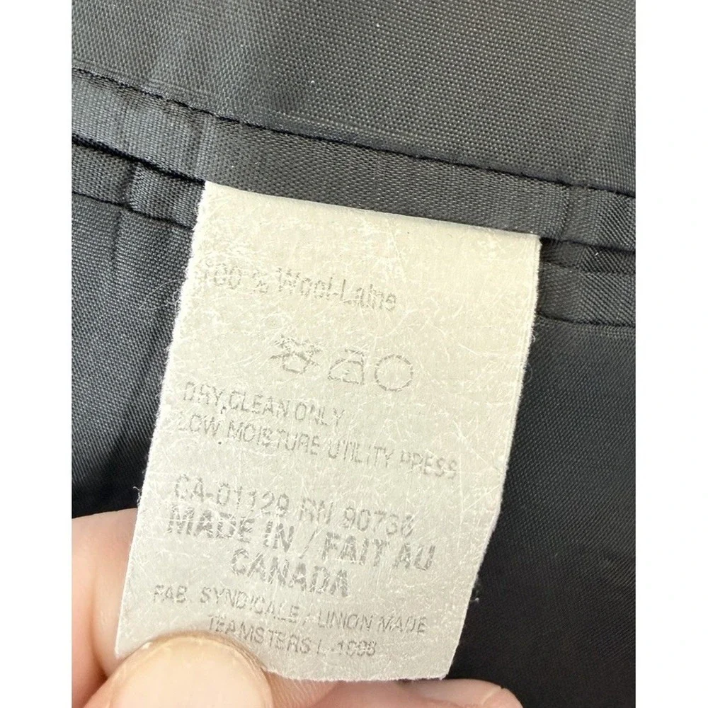 Lauren Ralph Lauren Men's Dark Gray Blazer‎ Vintage 100% Wool 42S Made In Canada